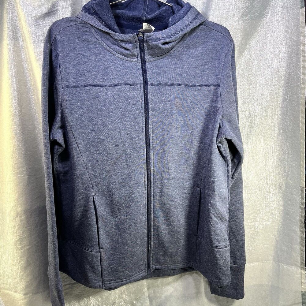 DANSKIN NOW Jacket Warm Hoodie Blue Full Zip Women's Size Large (12/14)